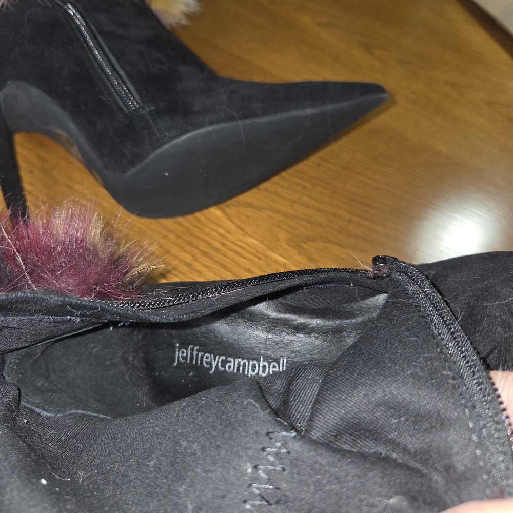 JEFFREY CAMPBELL Gamor Genuine Rabbit Fur Boot Like New Size 6.5 Without Box - Picture 11 of 11